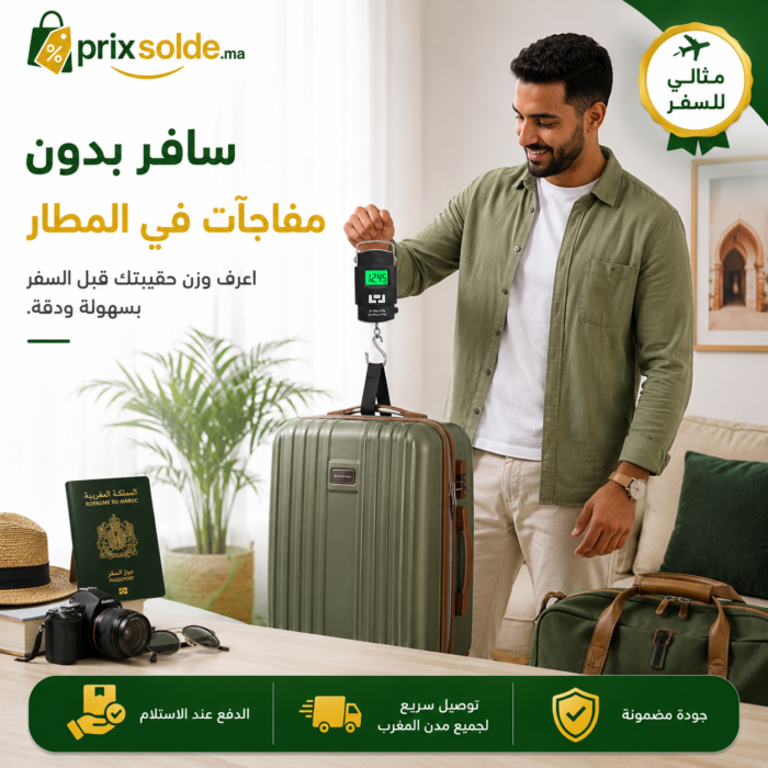استخدام الميزان الإلكتروني لوزن حقيبة السفر قبل الرحلة