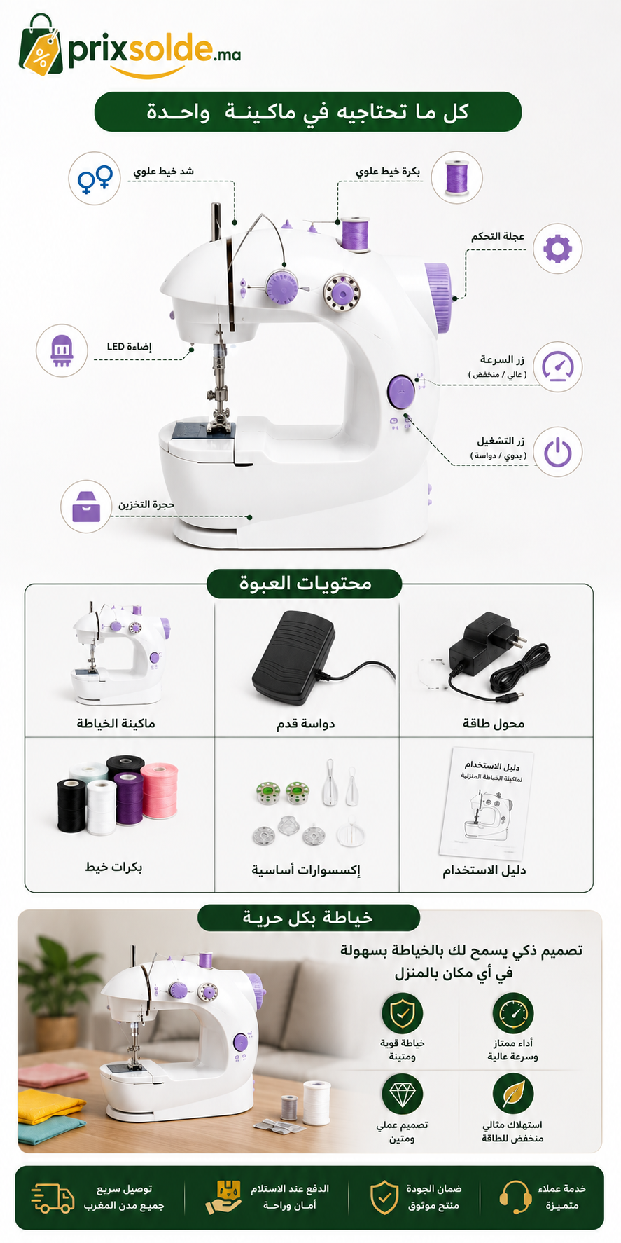استخدامات ماكينة الخياطة الكهربائية المحمولة