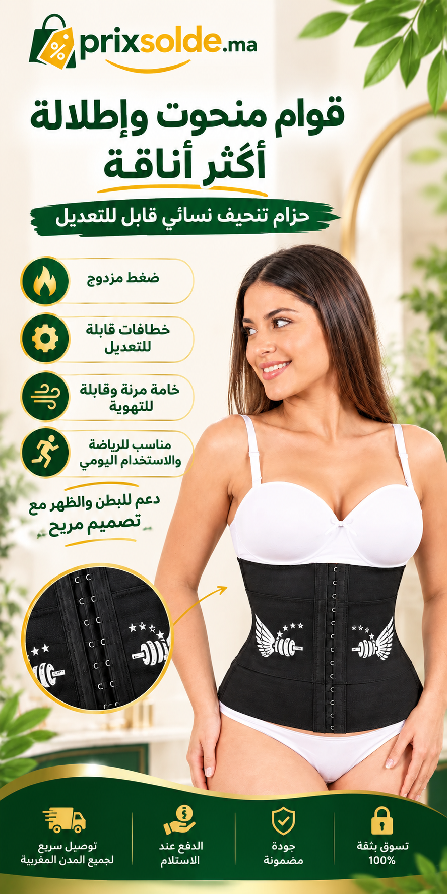 حزام تنحيف نسائي بضغط مزدوج